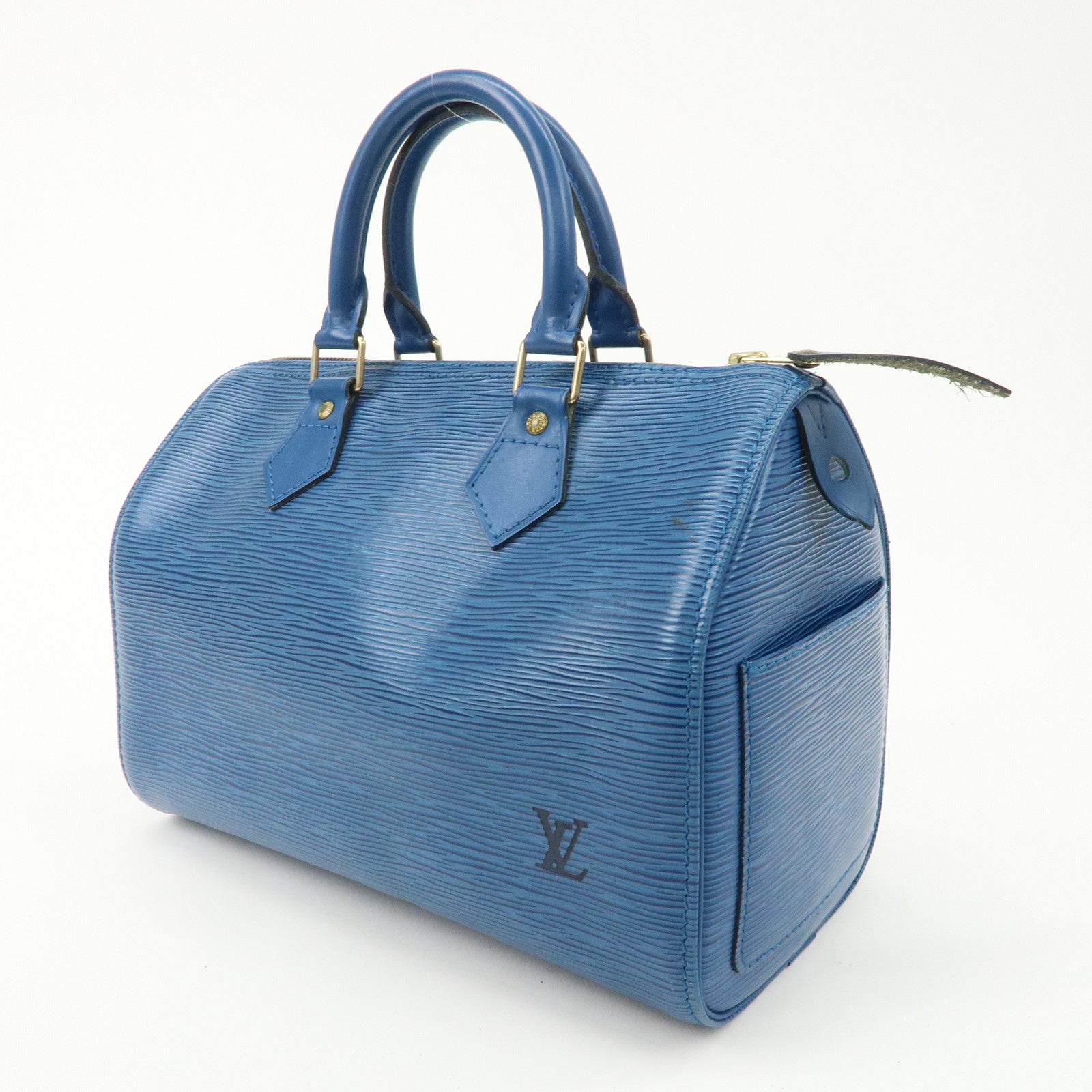 Louis Vuitton Epi Speedy 25 Hand Boston Bag Blue M43015