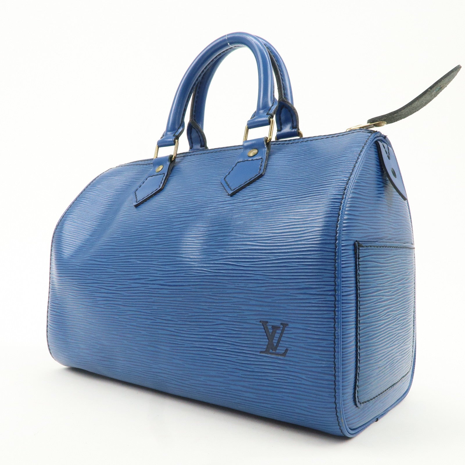 Louis Vuitton Epi Speedy 25 Hand Bag Boston Bag Blue M43015