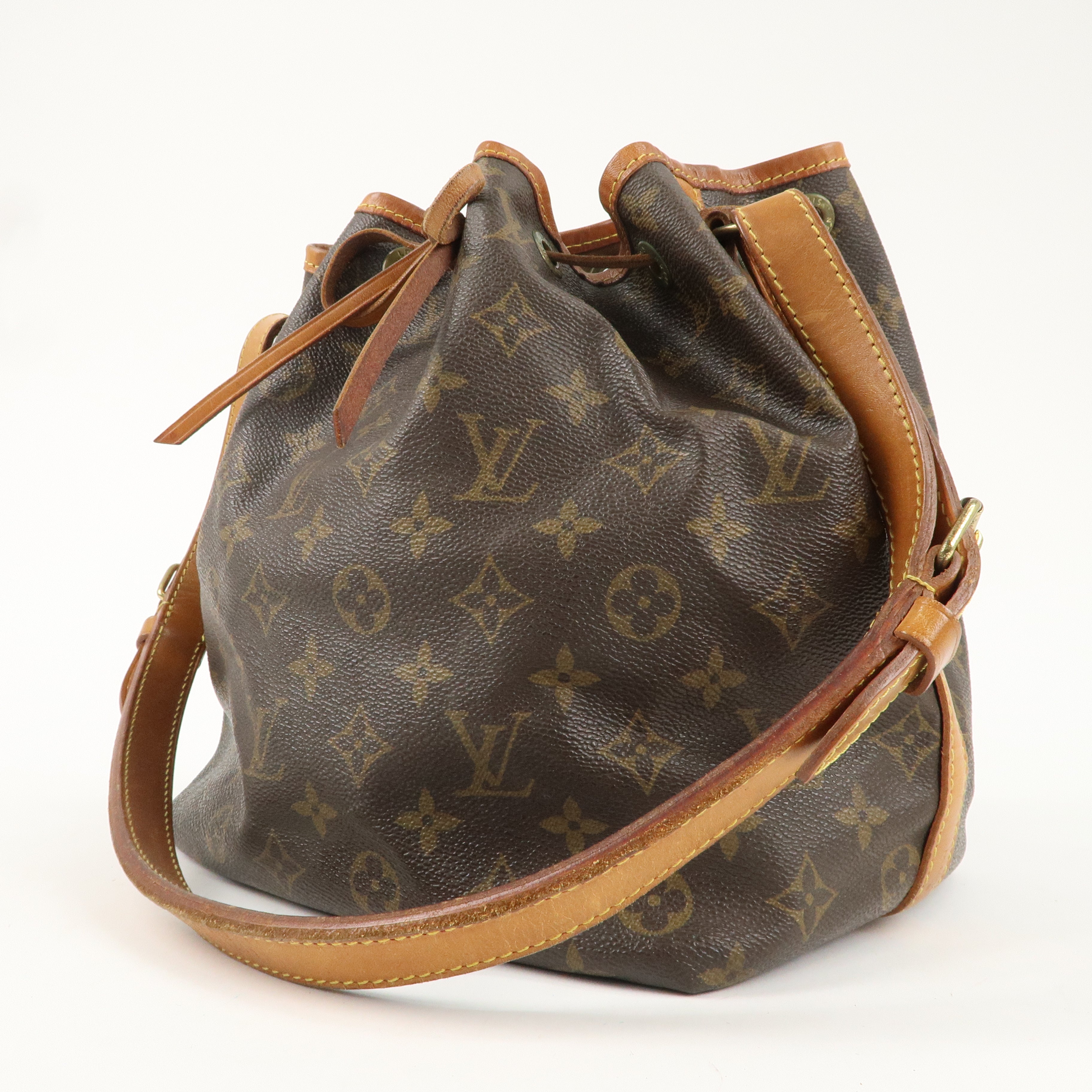 Louis Vuitton Monogram Petit Noe Shoulder Bag Brown M42226