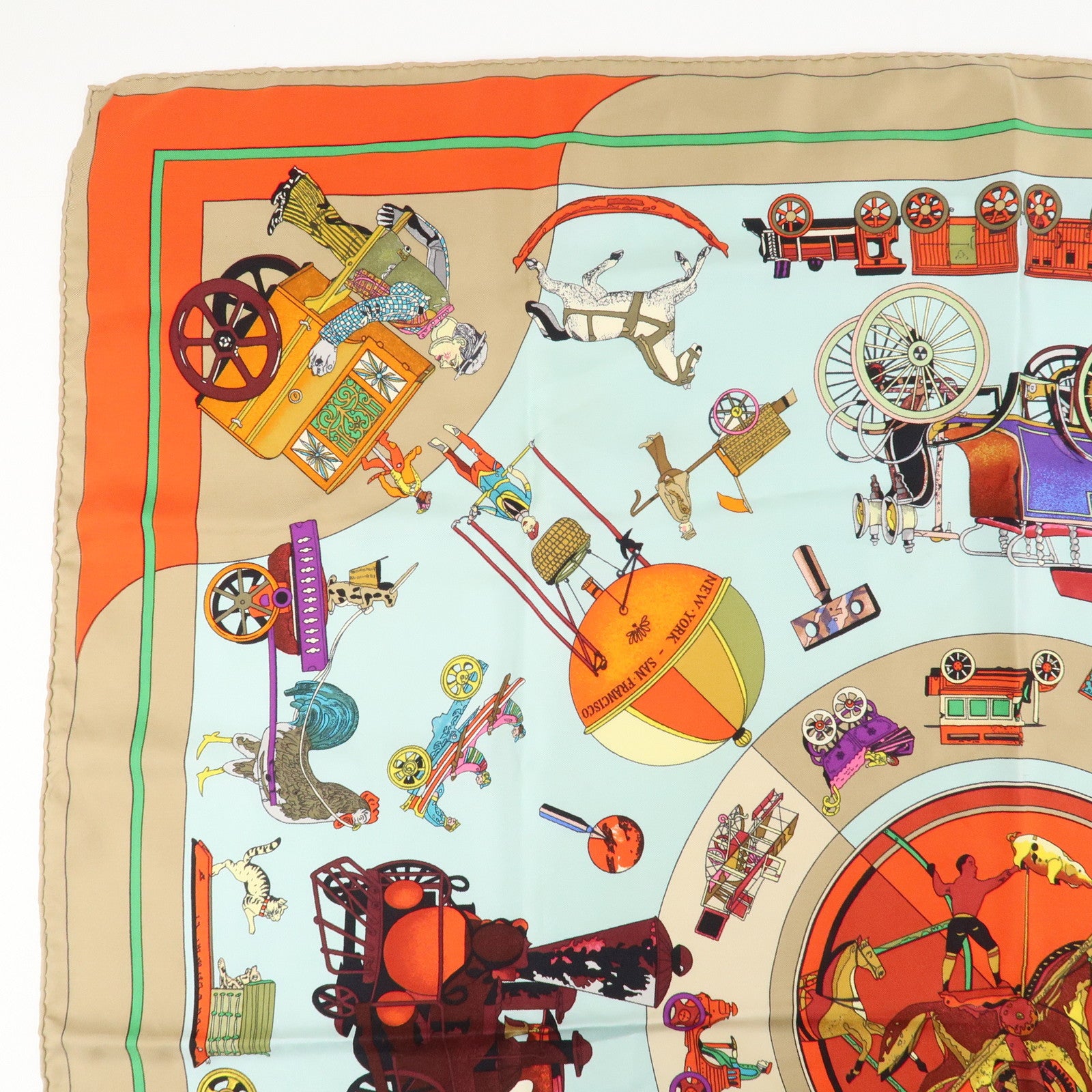 HERMES Carre 90 100% Silk Scarf Les Cles De Notre Enfance Used