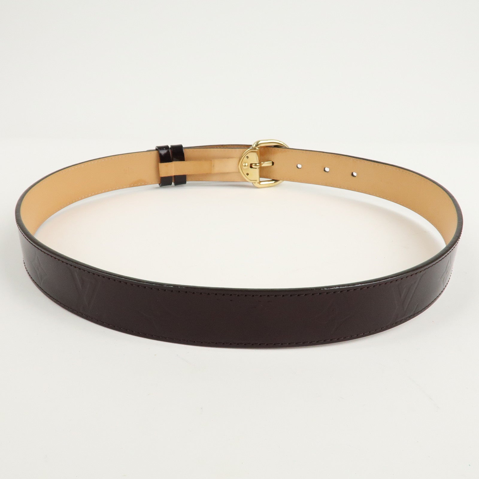 Louis Vuitton Monogram Vernis SaintTulle Belt 80/32 Amarante M6979 Used