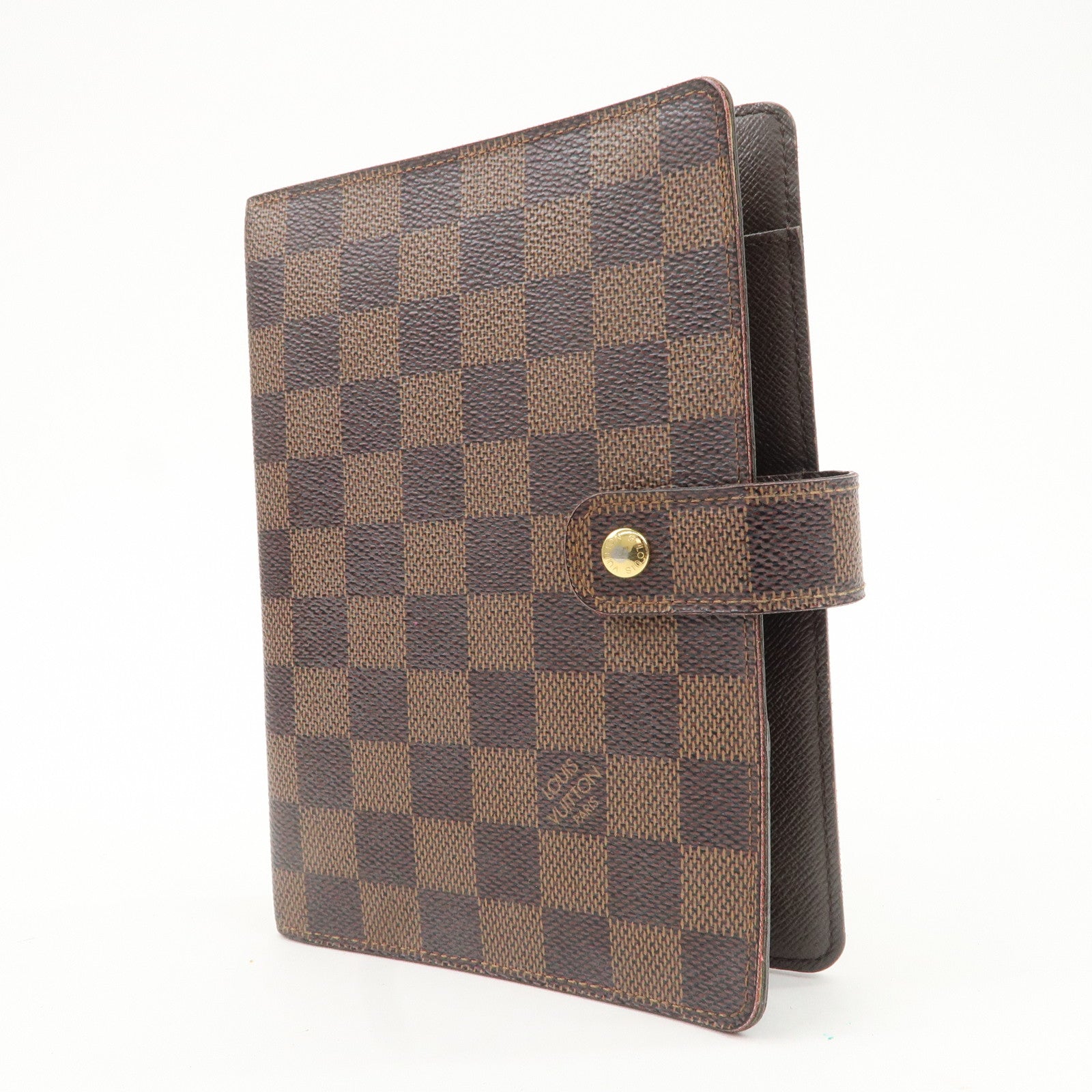 Louis Vuitton Damier Ebene Canvas Agenda MM Planner Cover R20240 Used