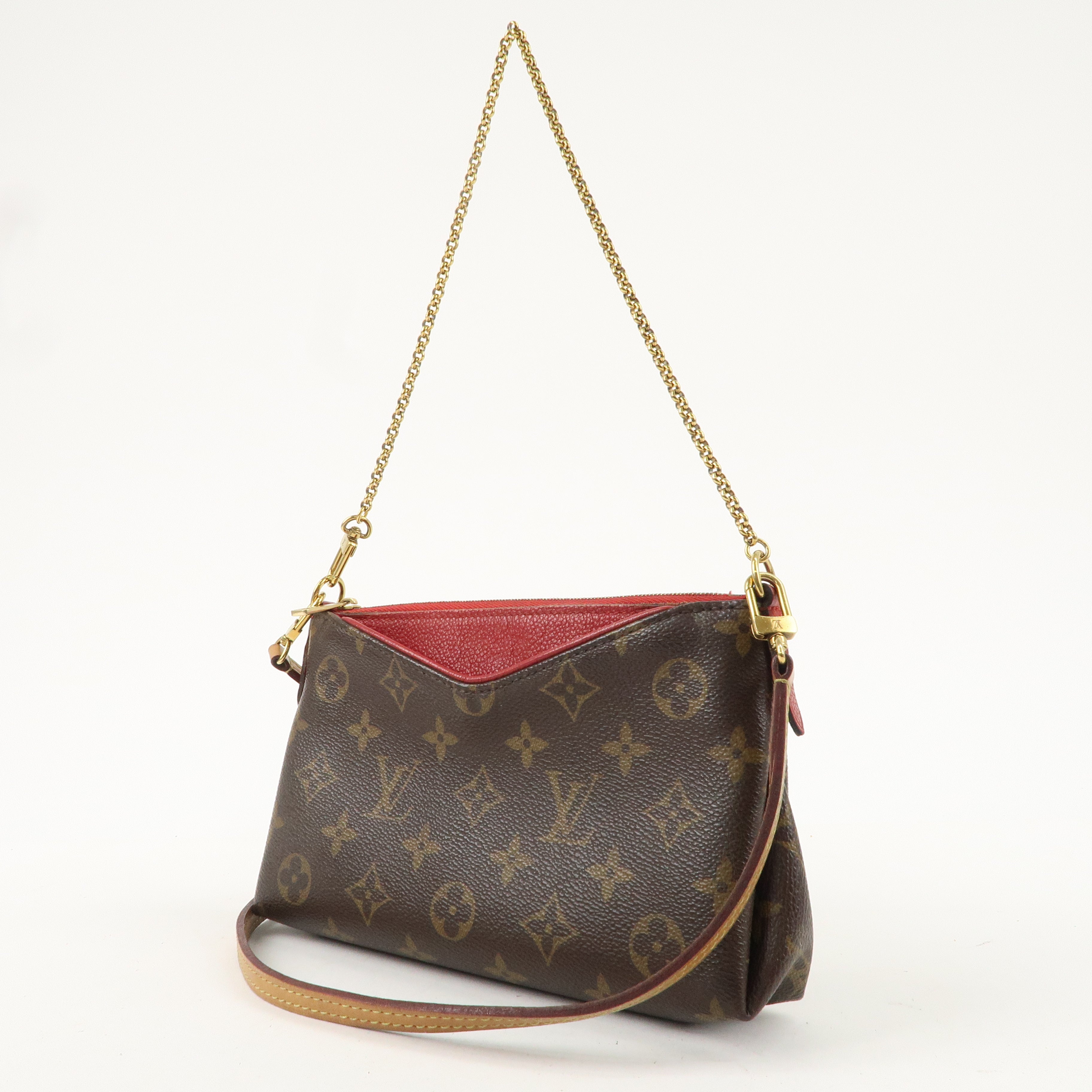 Louis Vuitton Monogram 2 Way Pallas Clutch Bag Cerise M41638