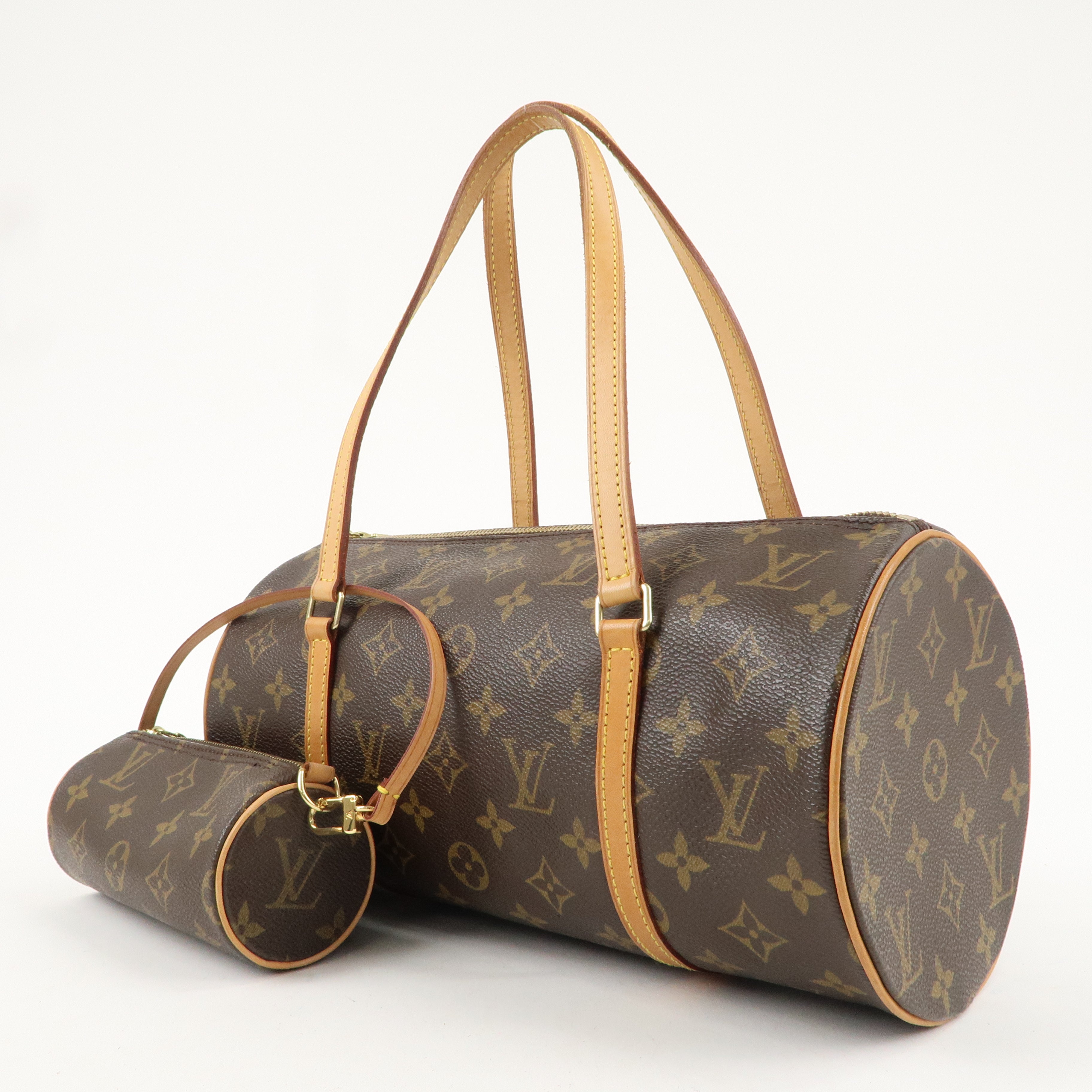 Louis Vuitton Monogram Papillon 30 Hand Bag 
Pouch Brown M51385