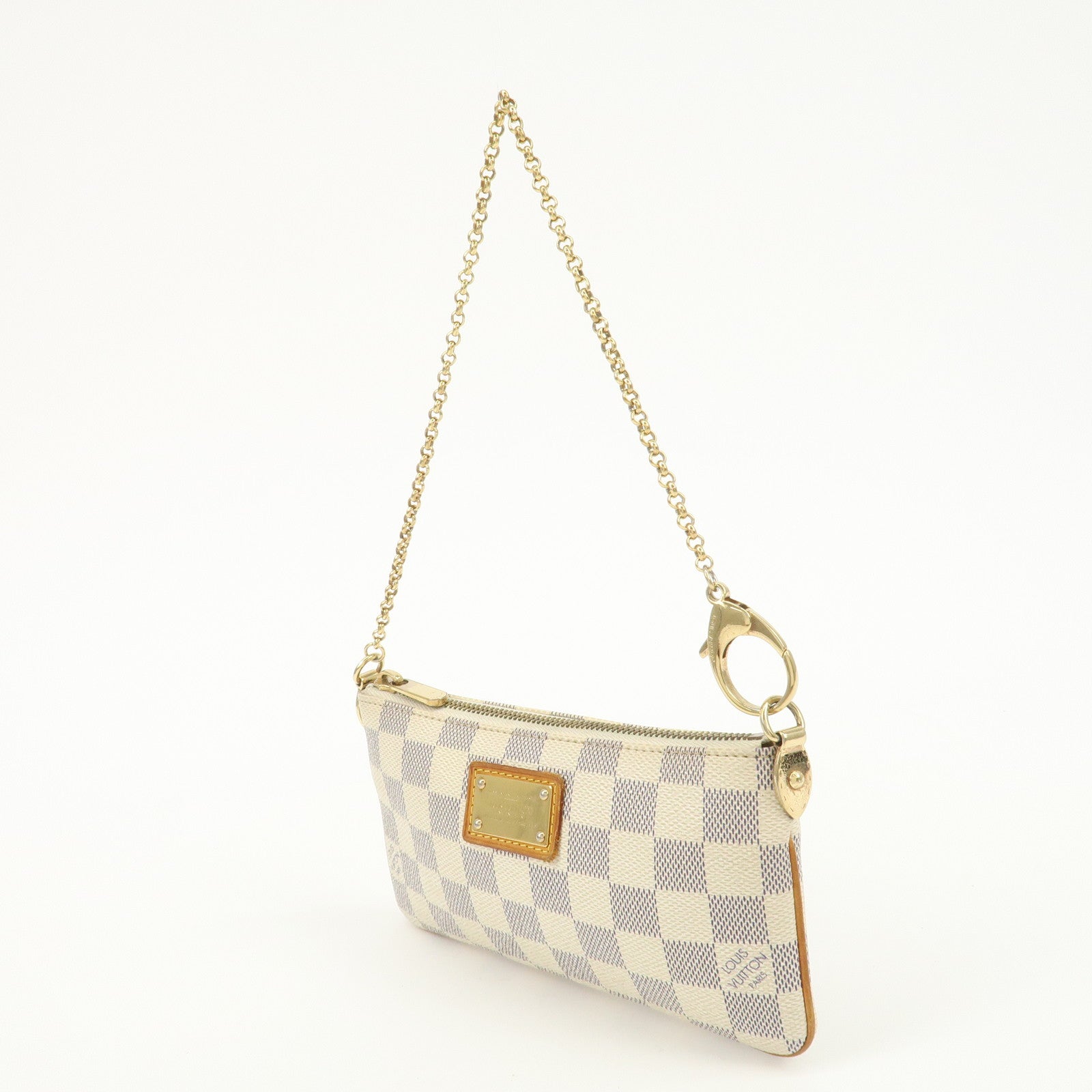 Louis Vuitton Damier Azur Pochette Milla MM Mini Pouch N60027 Used