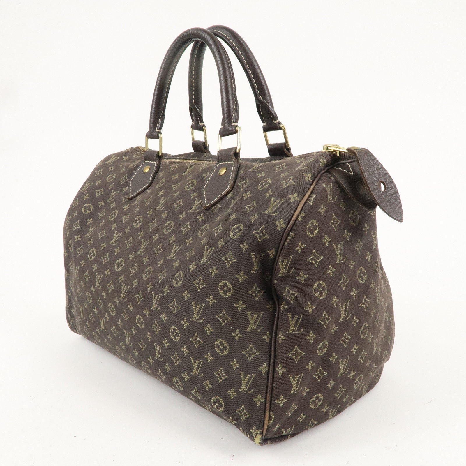 Louis Vuitton Monogram Mini Lin Speedy 30 Boston Bag Ebene M95224