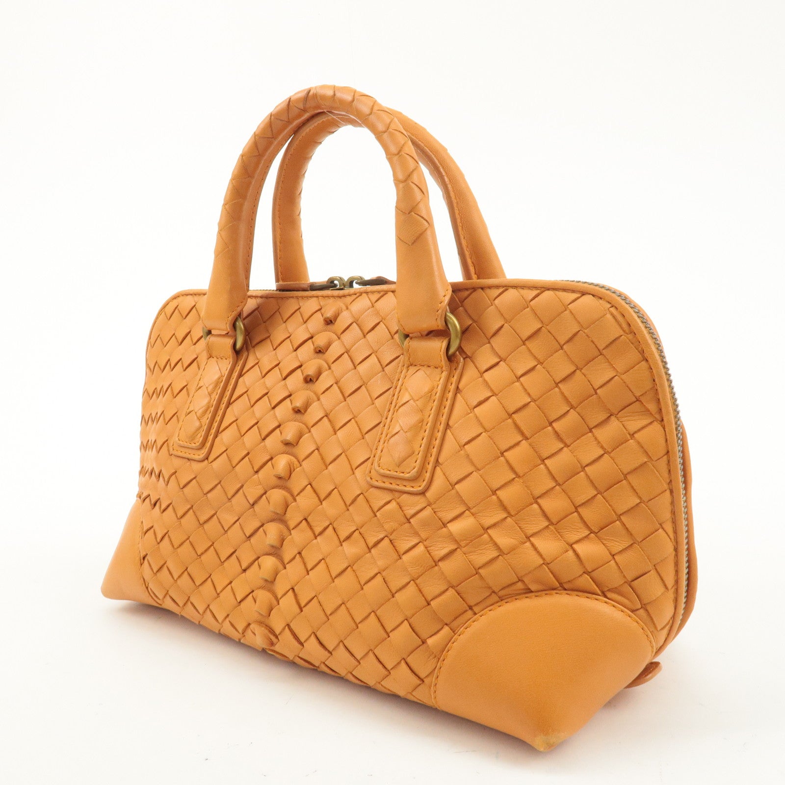 BOTTEGA VENETA Intrecciato Leather Handbag Orange 192938