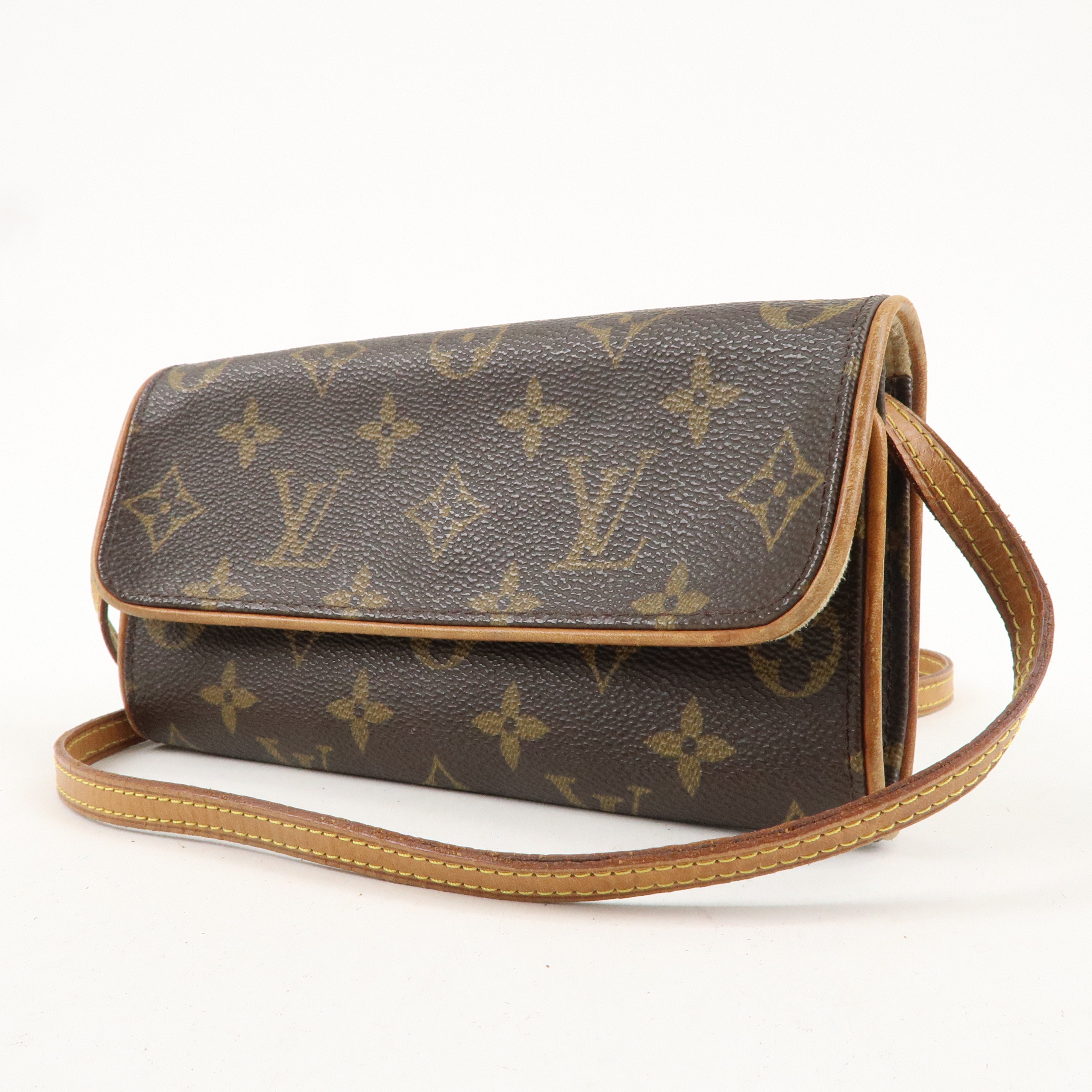 Louis Vuitton Monogram Pochette Twin PM 2Way Bag Brown M51854