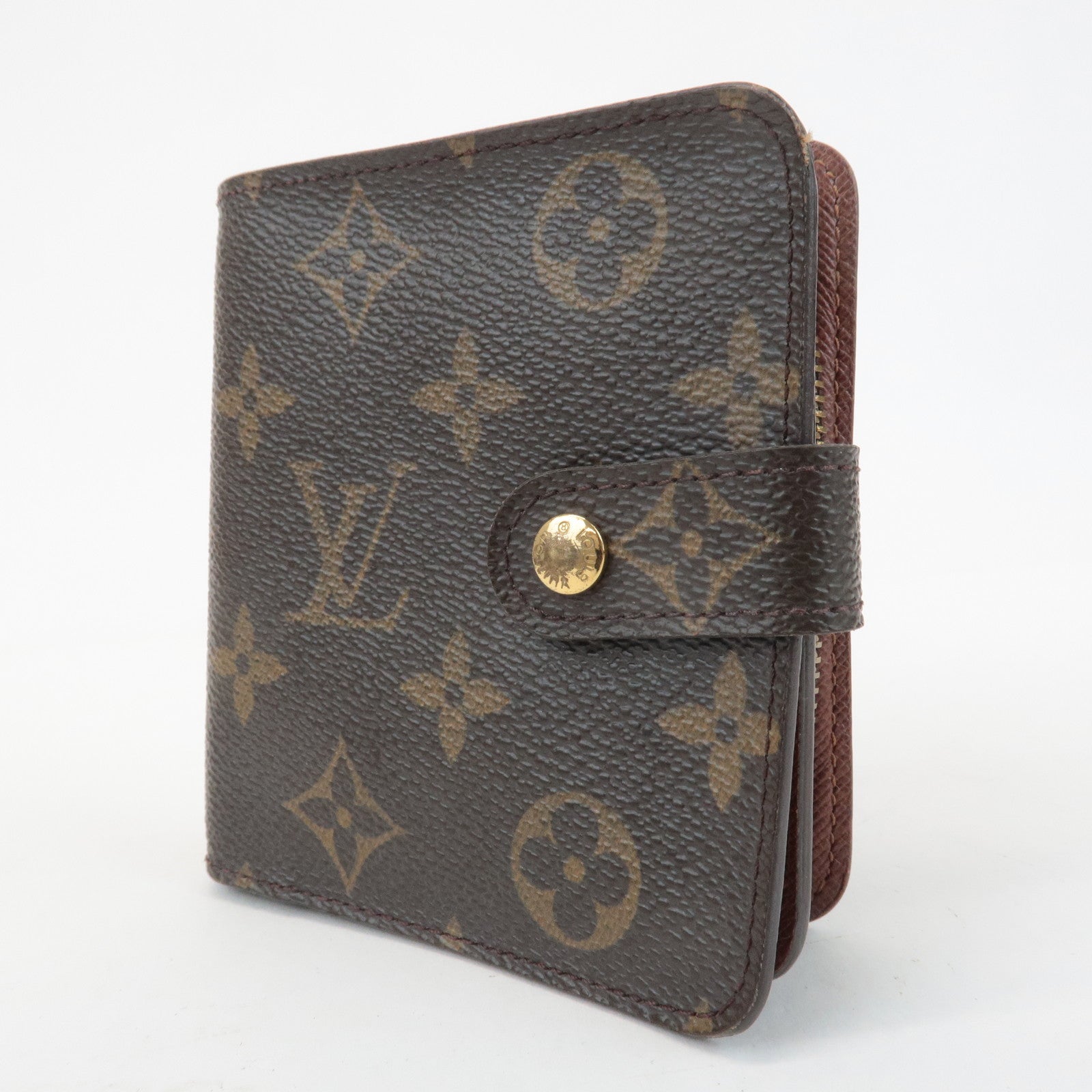 Louis Vuitton Louis Monogram Compact Zip Small Wallet M61667 Used