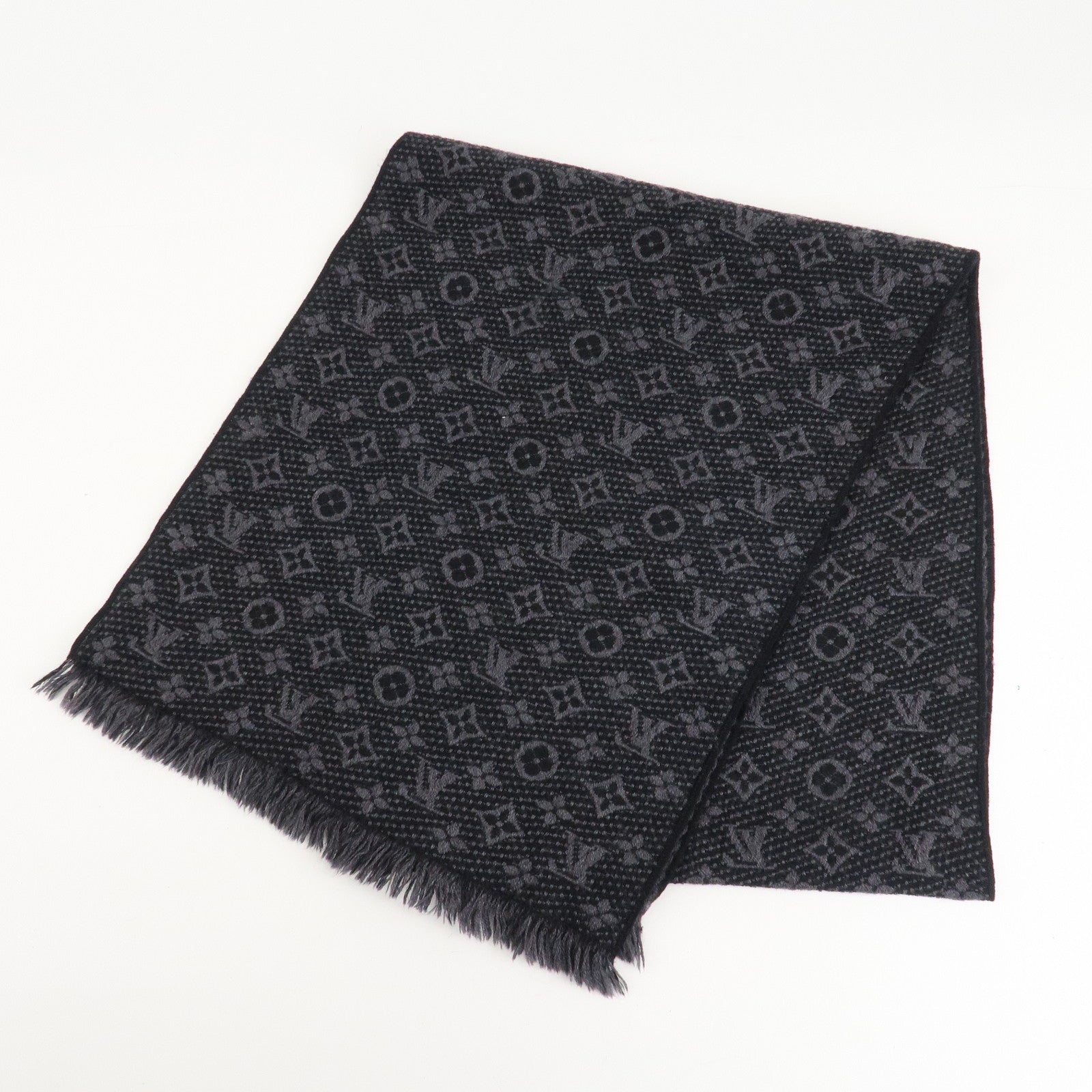 Louis Vuitton Monogram Echarpe Classic 100% Wool Knit Scarf M78526 Used