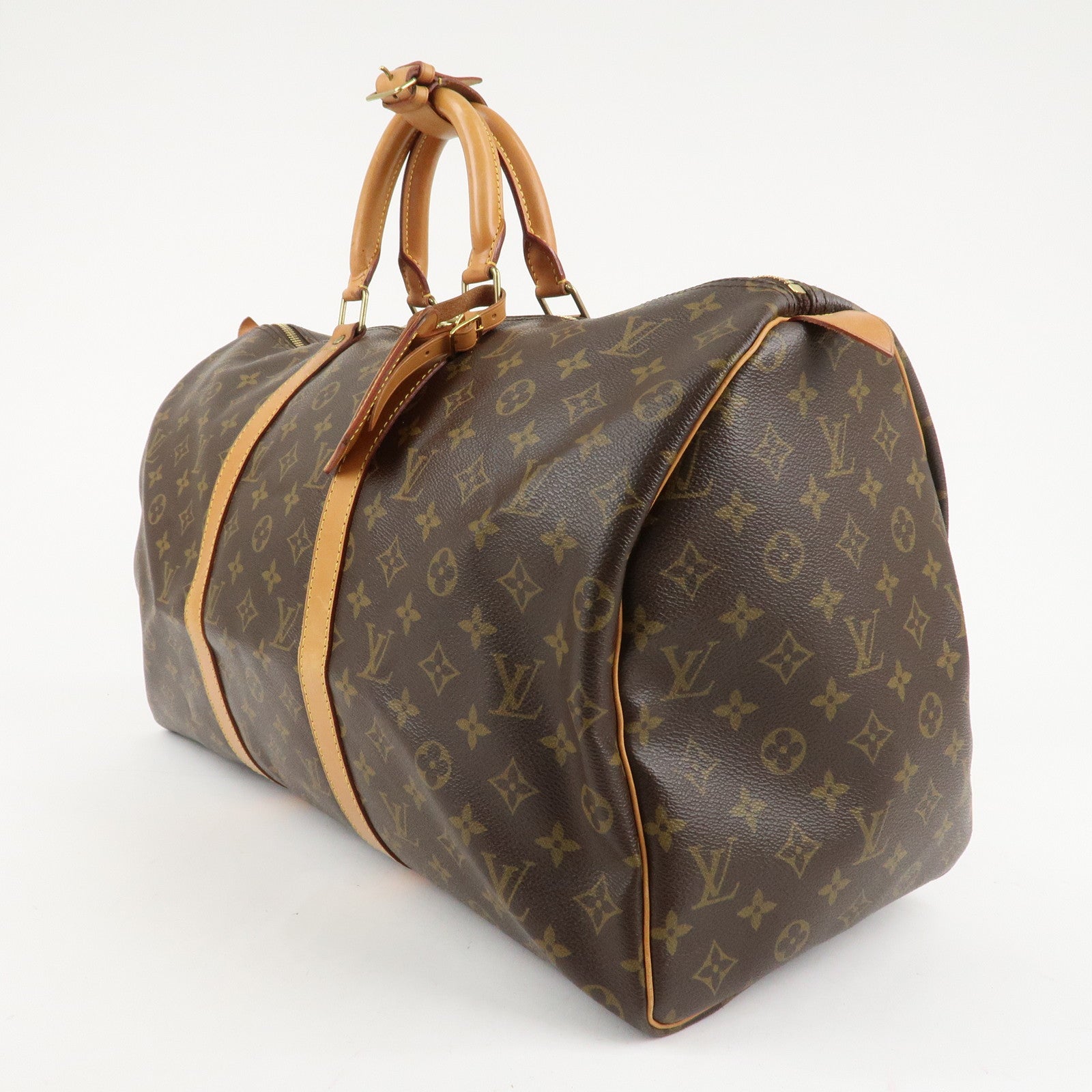 Louis Vuitton Monogram Keep All 50 Boston Bag Brown M41426 Used