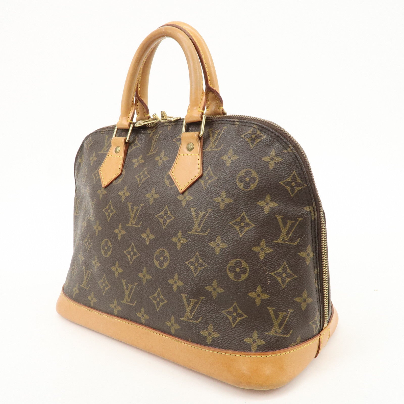 Louis Vuitton Monogram Alma Hand Bag Brown M51130 Used