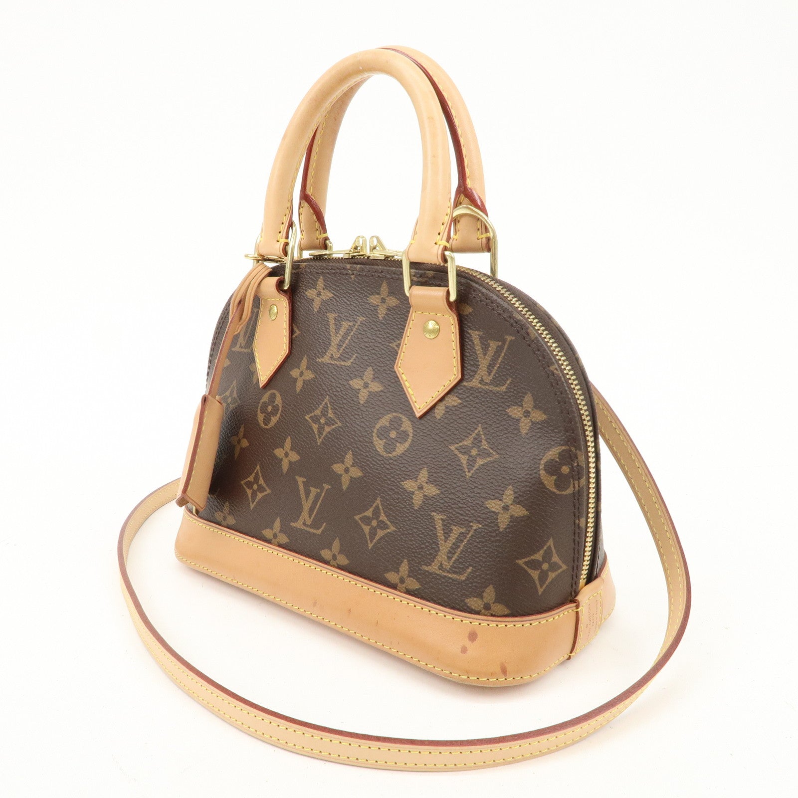 Louis Vuitton Monogram Alma BB 2Way Hand Bag Strap 100cm M53152 Used