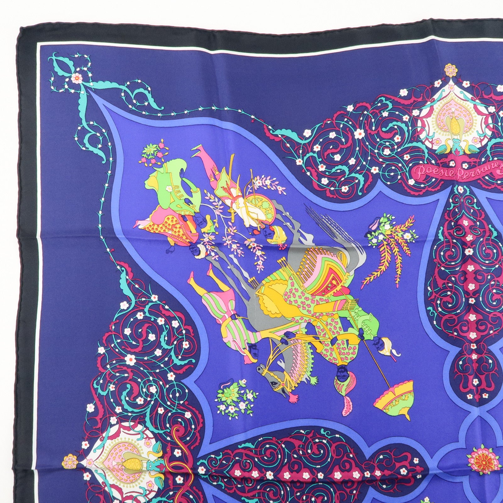 HERMES 100% Silk Carre 90 Scarf POEIE PERSANE Persian Poetry