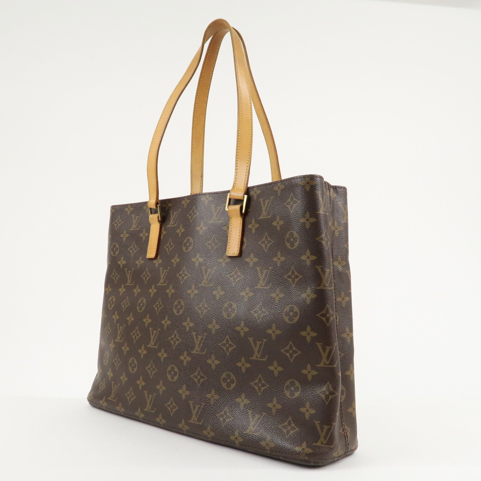 Louis Vuitton Monogram Luco Tote Bag Hand Bag Brown M51155 Used