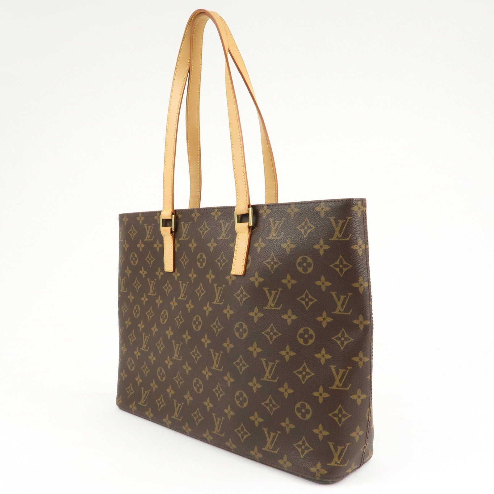 Louis Vuitton Monogram Luco Tote Bag Hand Bag Brown M51155 Used