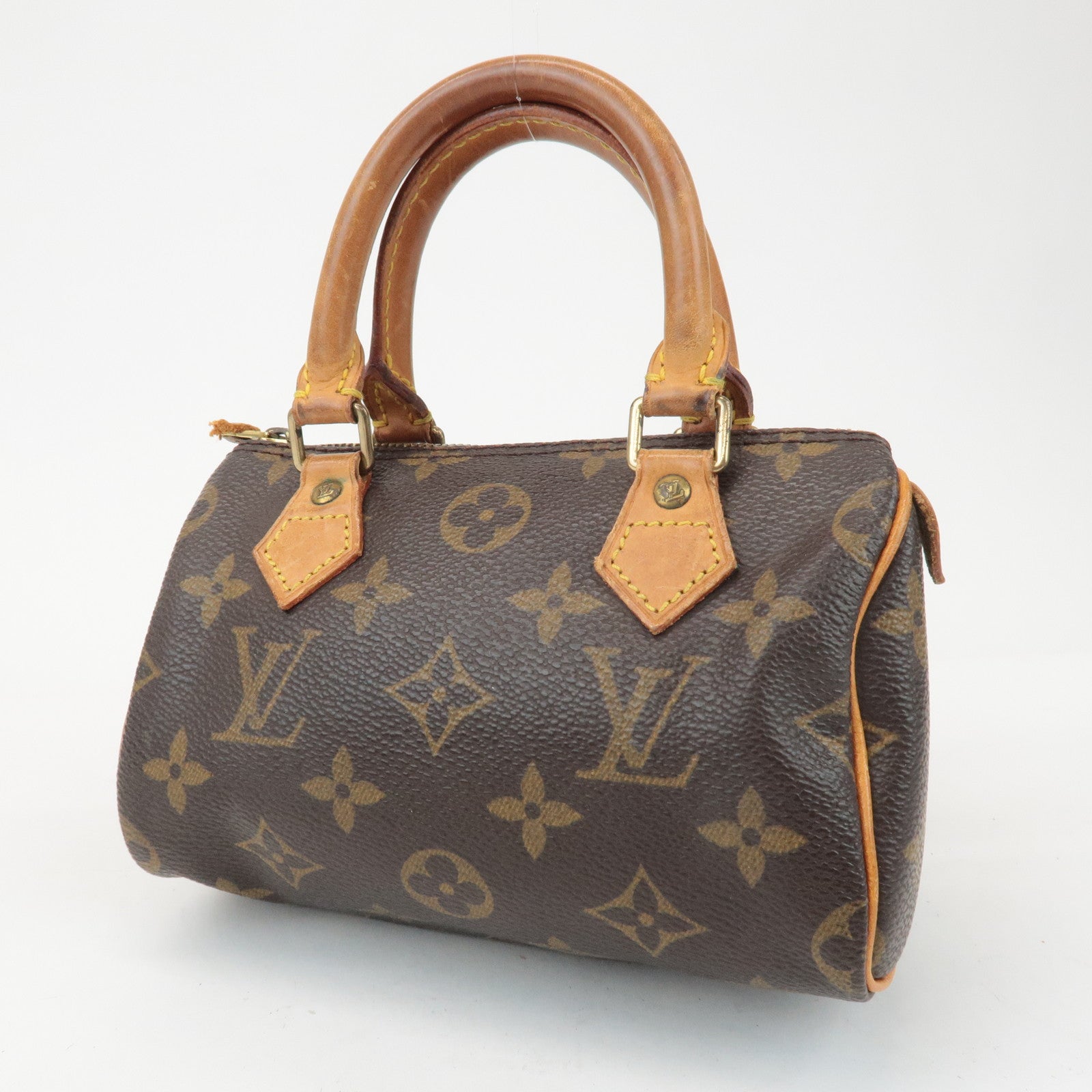 Louis Vuitton Monogram Mini Speedy Hand Bag Brown M41534 Used