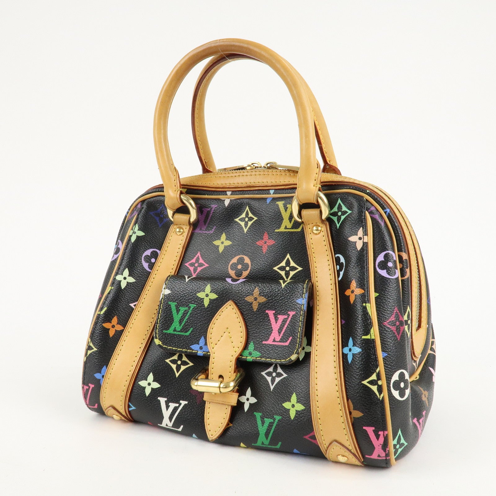 Louis Vuitton Monogram Multi Color Priscilla Hand Bag Noir M40097 Used