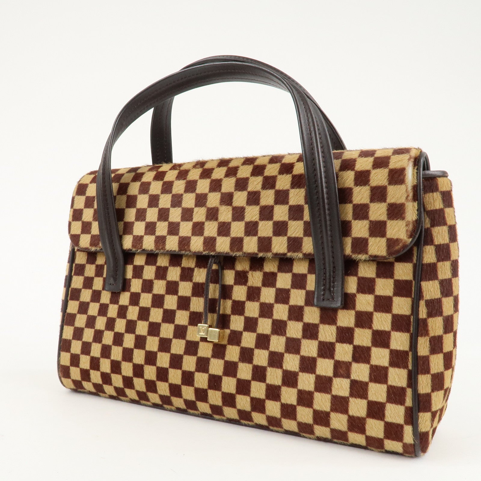 Louis Vuitton Damier Sauvage Lion Hand Bag Beige Brown M92131