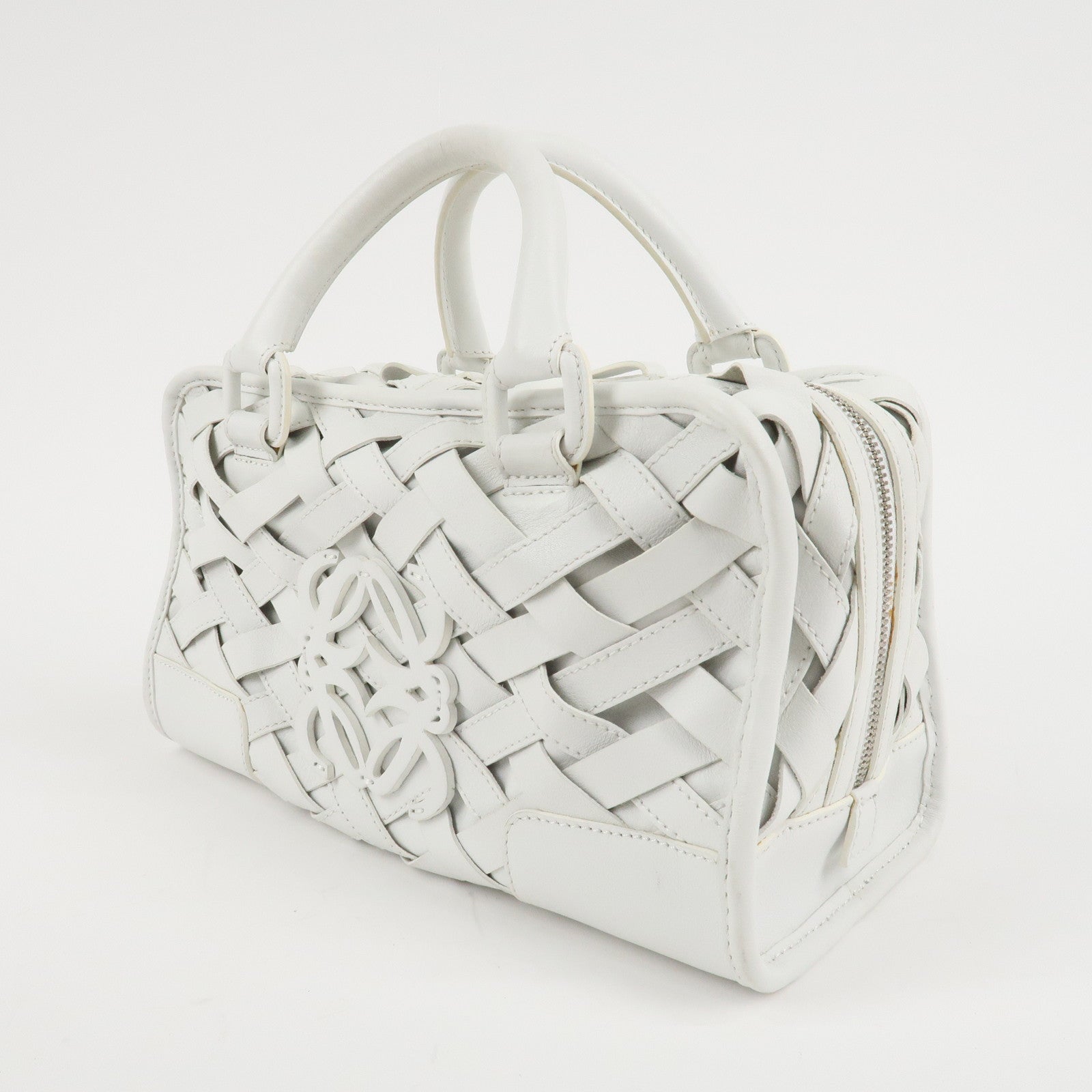 LOEWE Anaaglam Leather Hand Bag Amazone 28 White Used