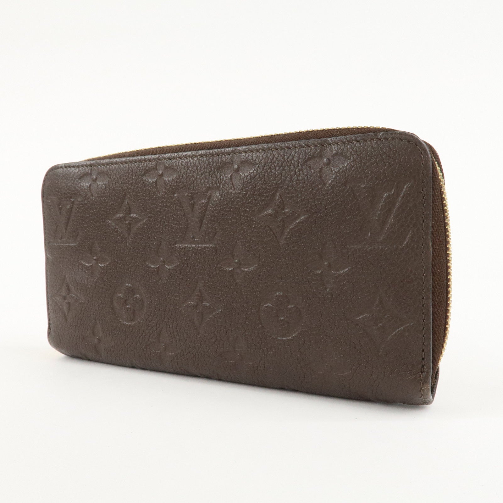 Louis Vuitton Monogram Empreinte Zippy Wallet Brown M60548 Used