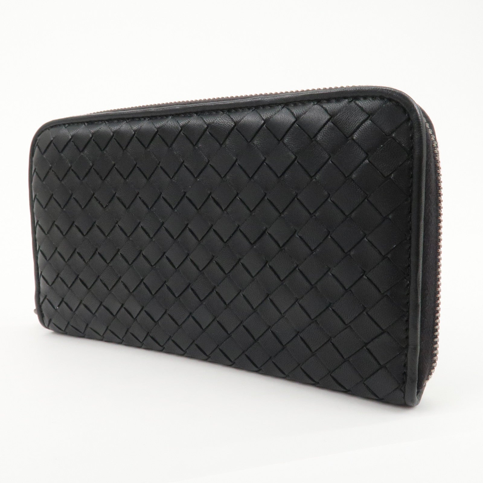 BOTTEGA VENETA Intrecciato Leather Round Zipper Long Wallet 114076