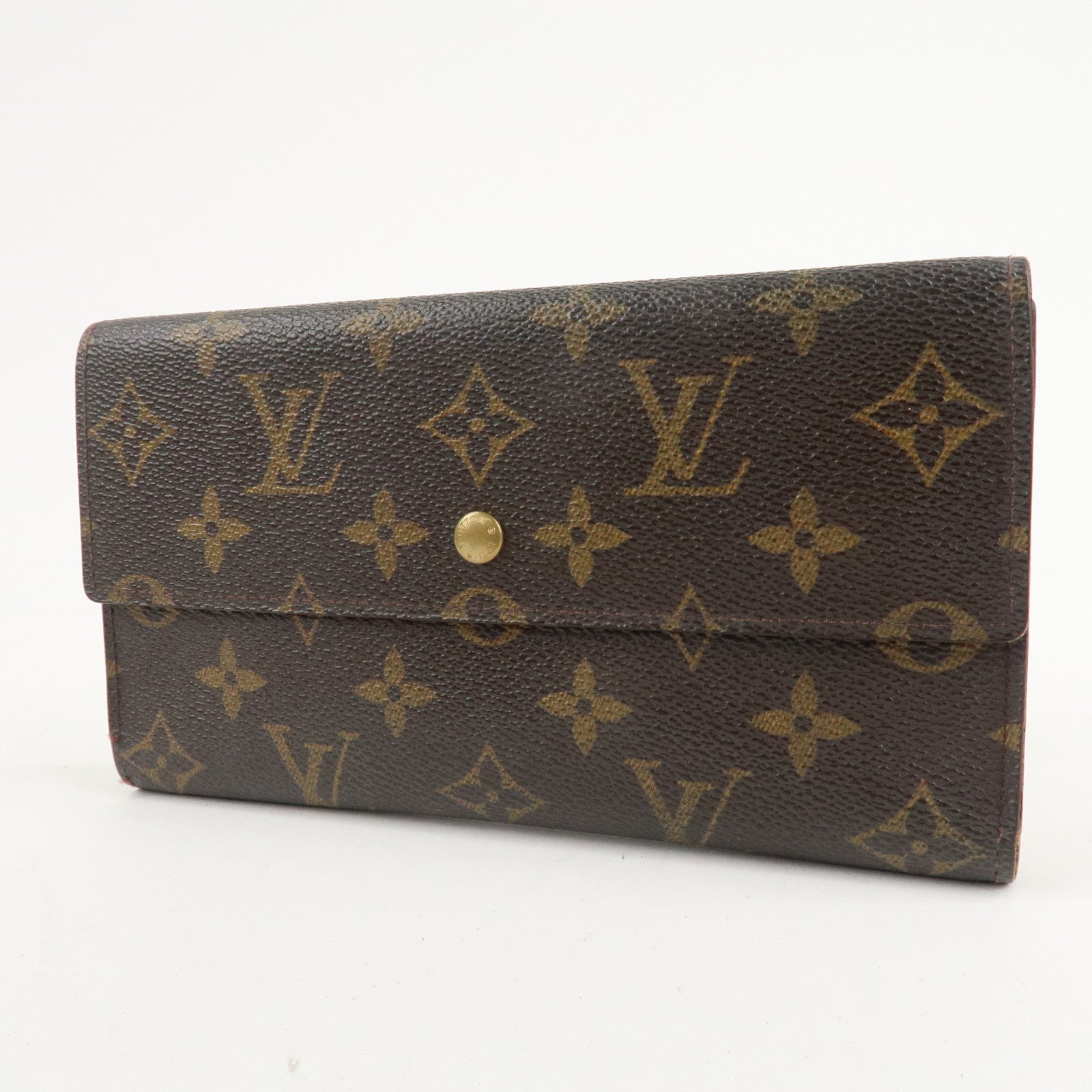 Louis Vuitton Monogram Set of 2 Long Wallet M61215 M61820 Used