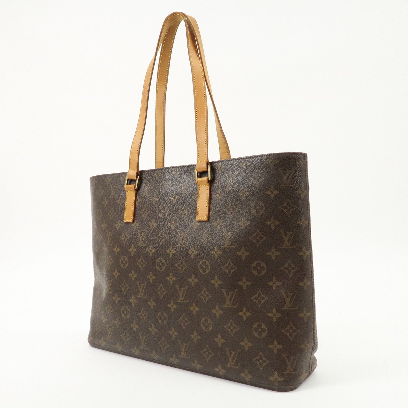 Louis Vuitton Monogram Luco Tote Bag Hand Bag Brown M51155 Used