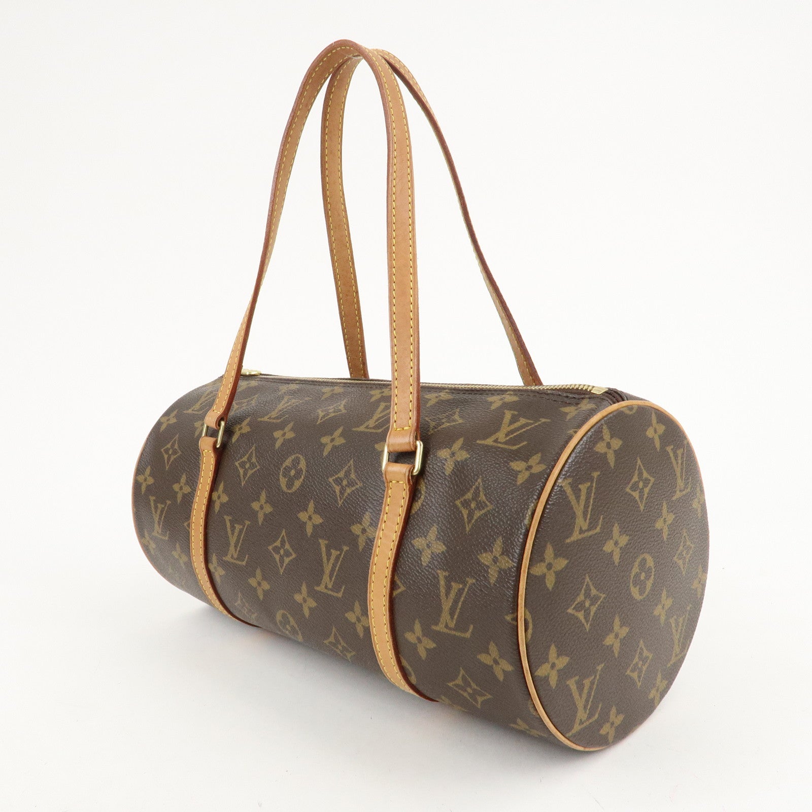 Louis Vuitton Monogram Papillon 30 Hand Bag New Style Brown M51385 Used