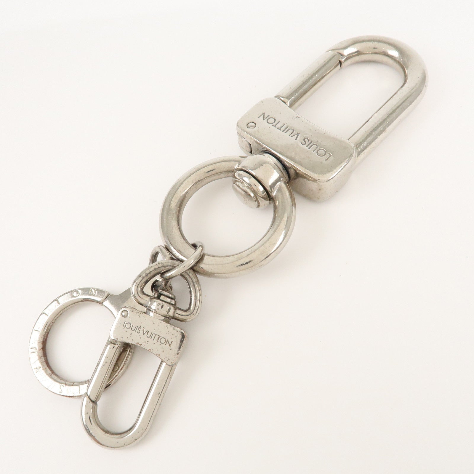 Louis Vuitton Ano Cles Muskton XL Bag Charm Key Chain Silver Used