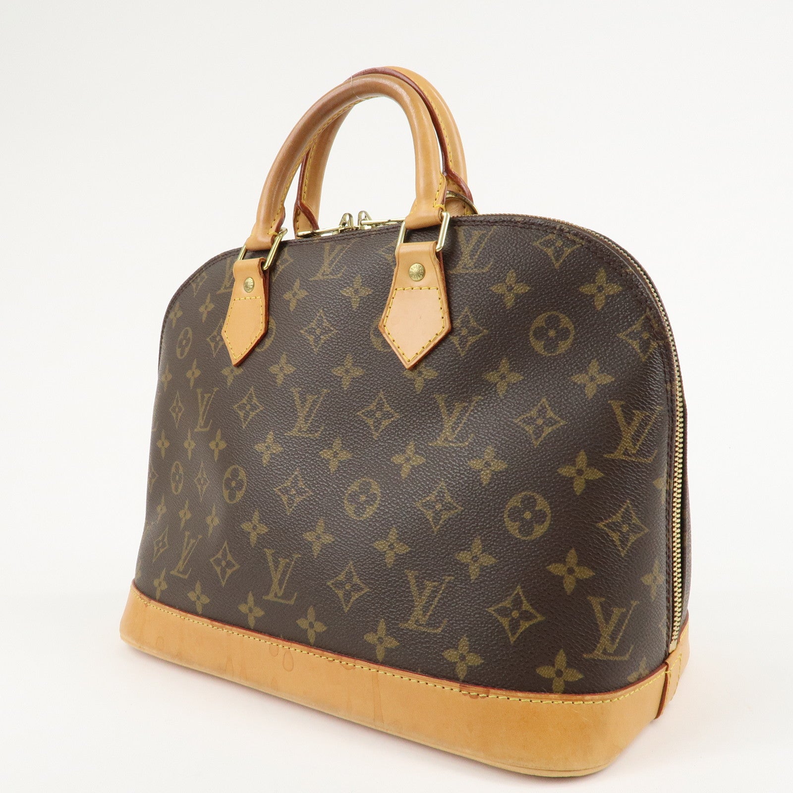 Louis Vuitton Monogram Alma Hand Bag Brown M51130 Used