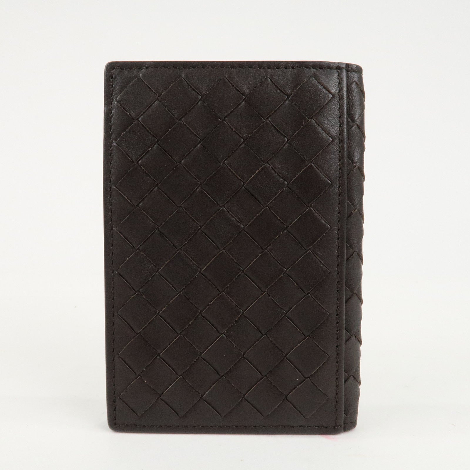 BOTTEGA VENETA Intrecciato Leather Card Case Brown 120701 V4651