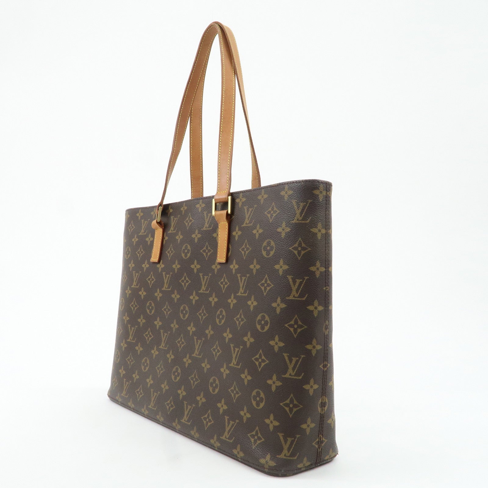 Louis Vuitton Monogram Luco Tote Bag Hand Bag Brown M51155 Used