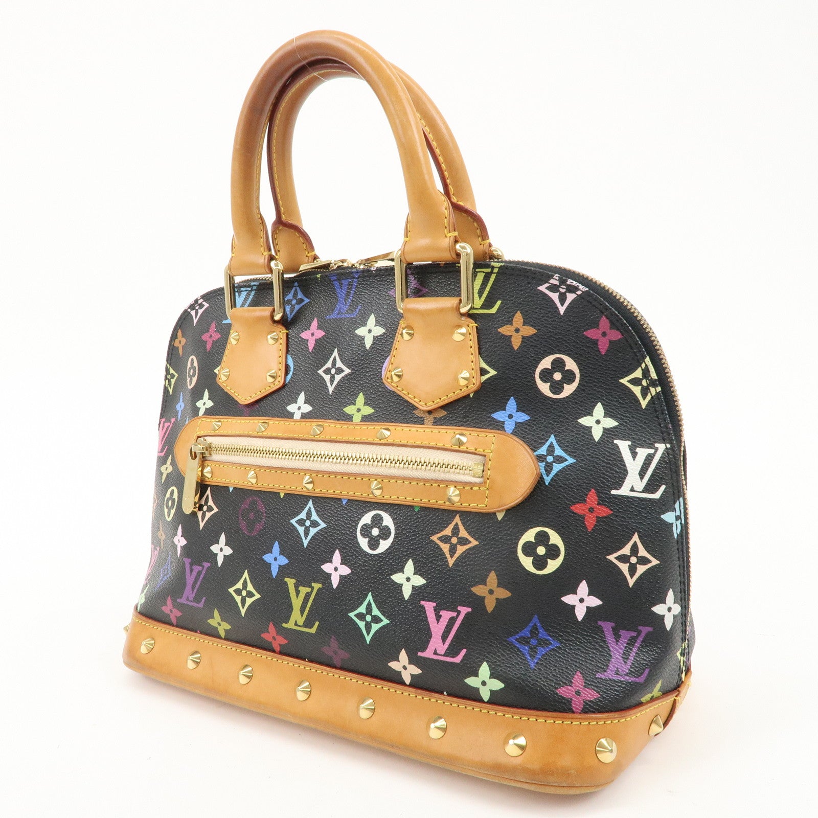 LOUIS VUITTON Monogram Multicolor Alma Hand Bag Noir M92646 Used