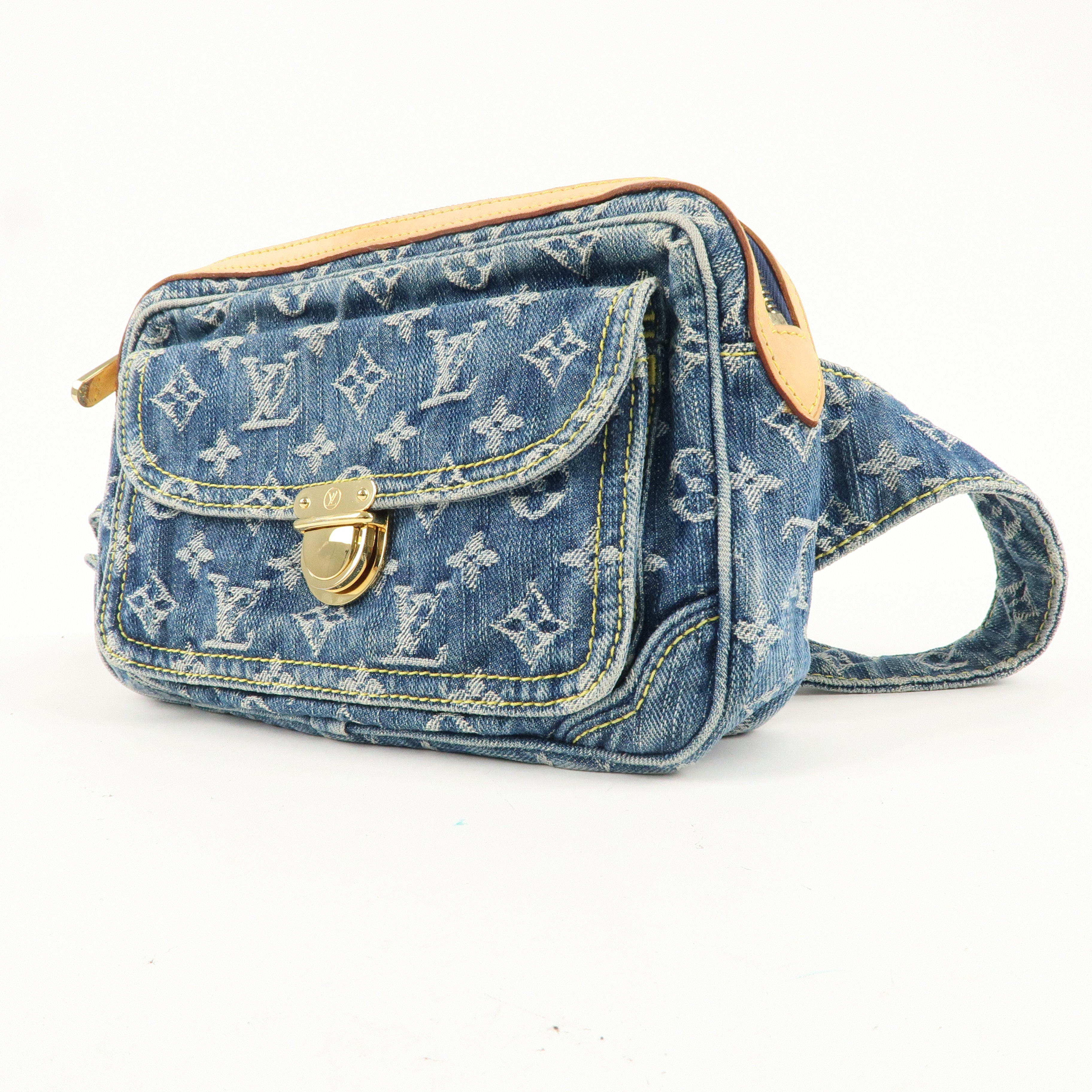 Louis Vuitton Monogram Denim Bum Bag Waist Bag Blue M95347