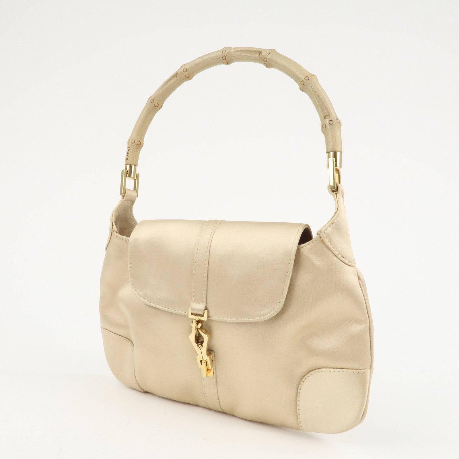 GUCCI Bamboo Satin Kandensky Mini Handbag Beige 205.0811.2684 Used