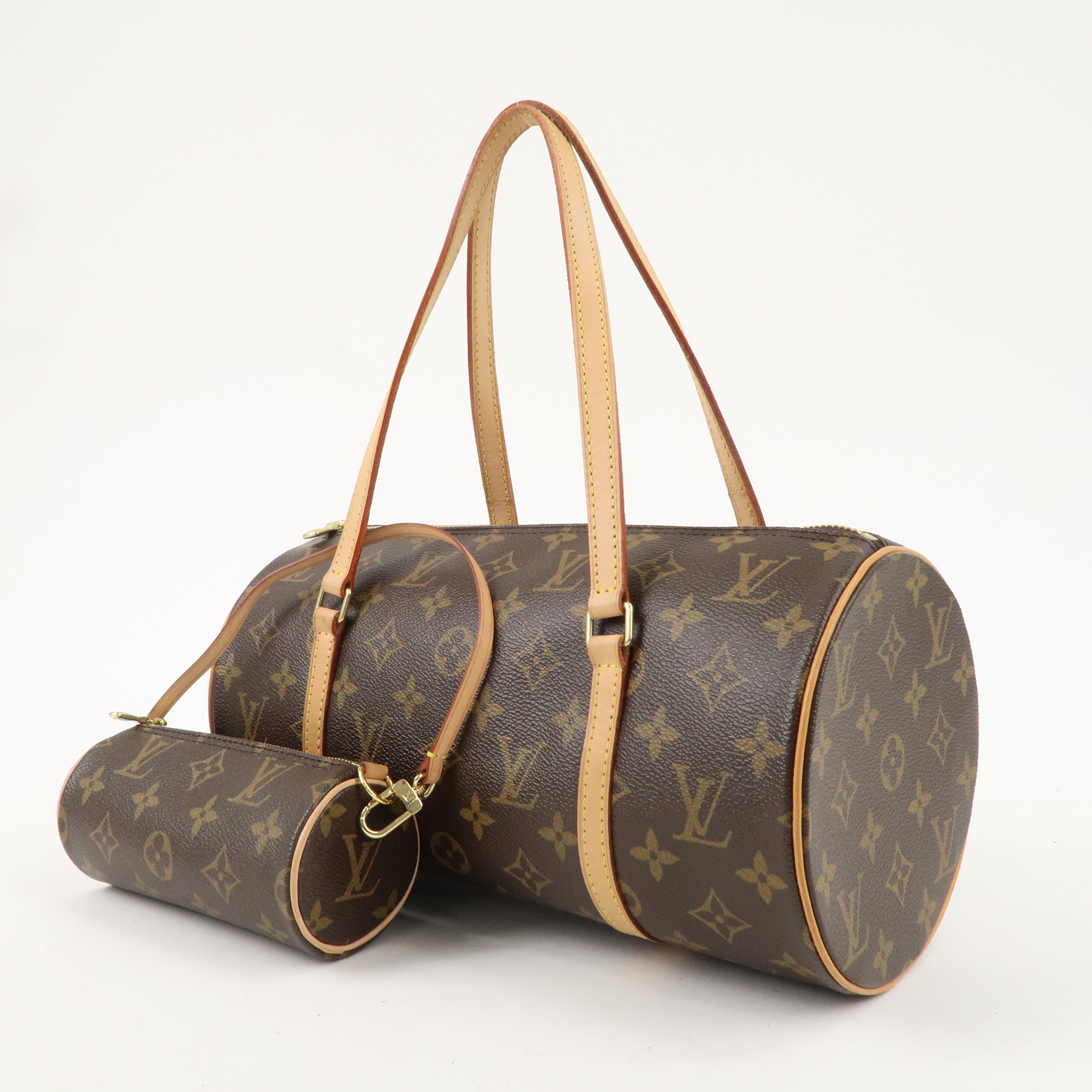 Louis Vuitton Monogram Papillon 30 Hand Bag 
Pouch Brown M51385