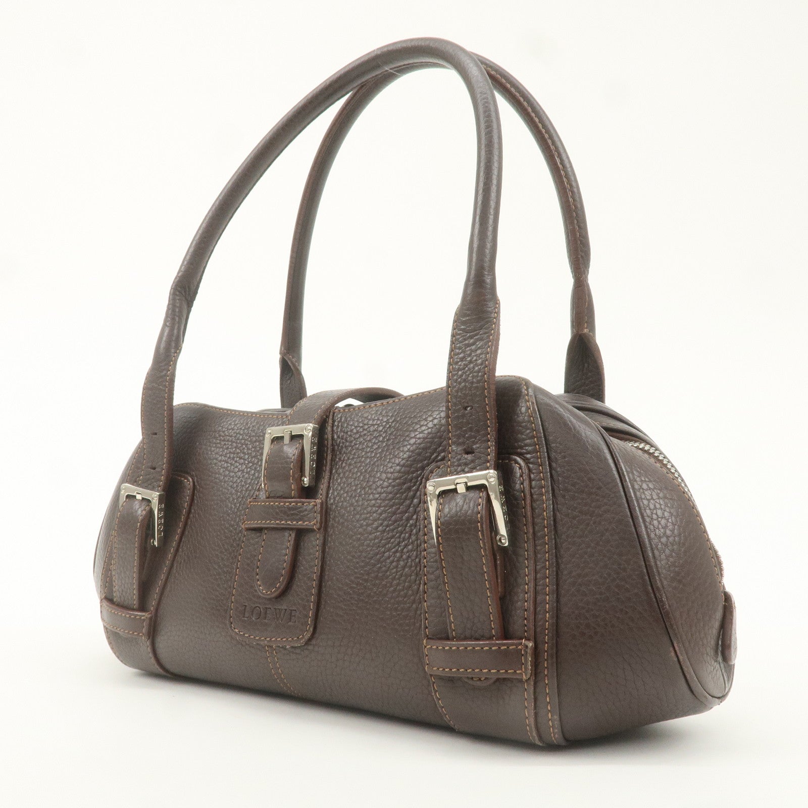 LOEWE Leather Hand Bag Shoulder Bag Brown