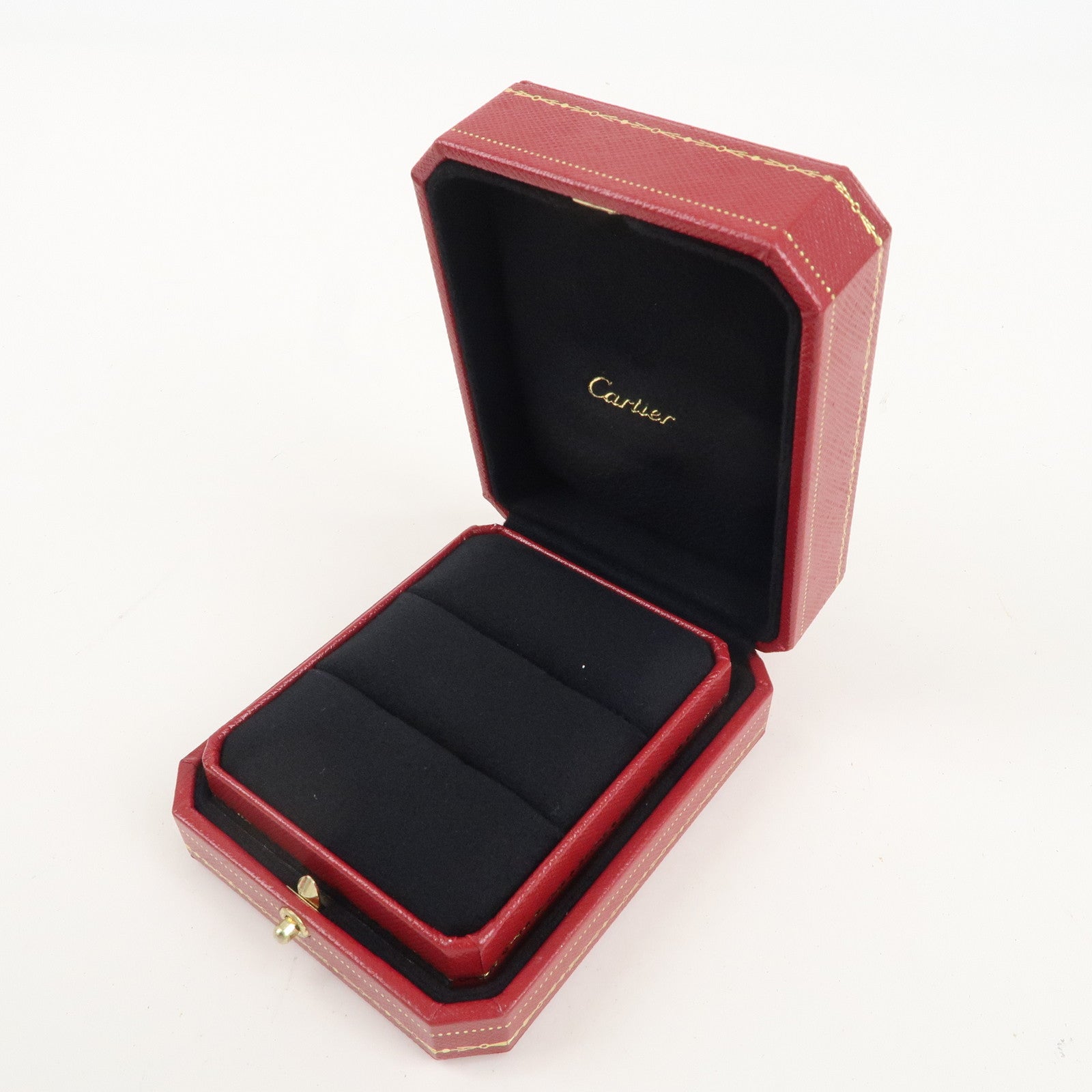 Cartier Set of 2 Pair Ring Box Display Box Jewelry Box Red