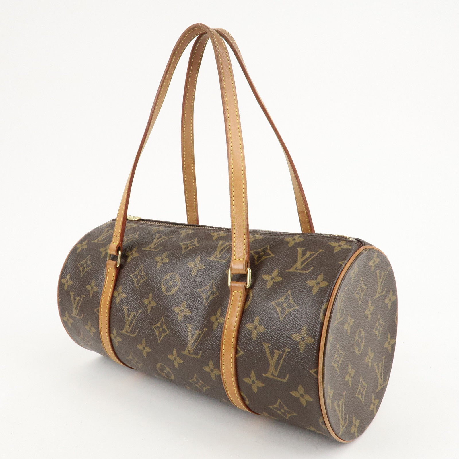 Louis Vuitton Monogram Papillon 30 Hand Bag New Style Brown M51385 Used