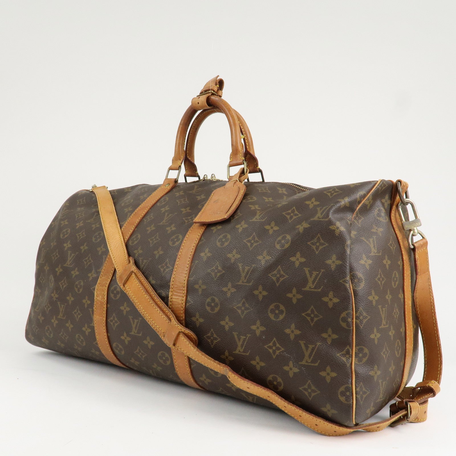 Louis Vuitton Keep All Bandouliere 55 Boston Bag Brown M56714 Used