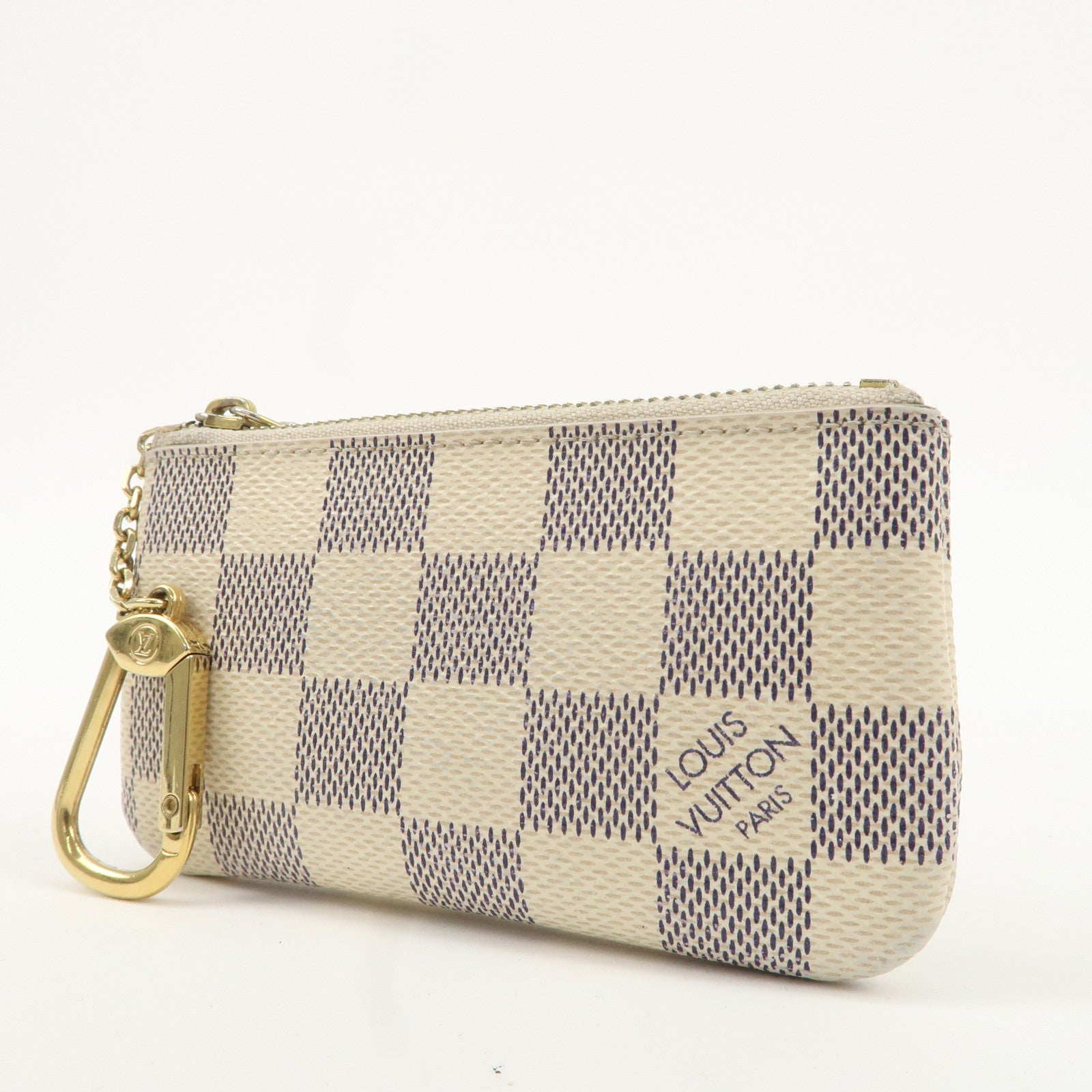 Louis Vuitton Damier Azur Pochette Cles Coin Case N62659 Used