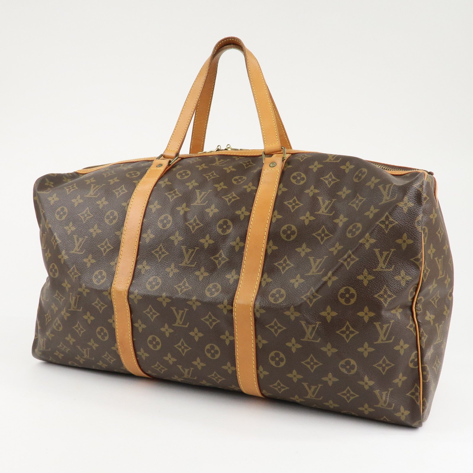 Louis Vuitton Monogram Sac Souple 55 Boston Bag Brown M41622 Used