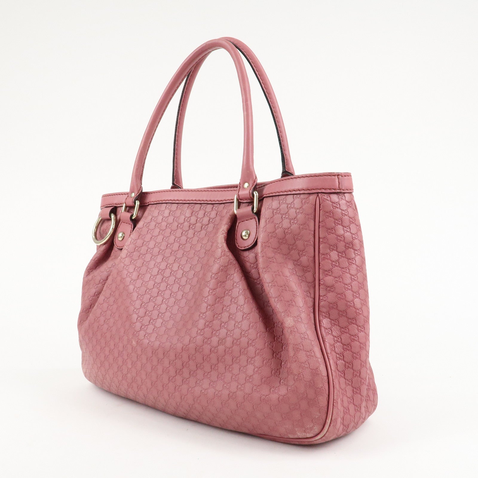 GUCCI Sukey Micro Guccissima Leather Tote Bag Pink 296835 Used