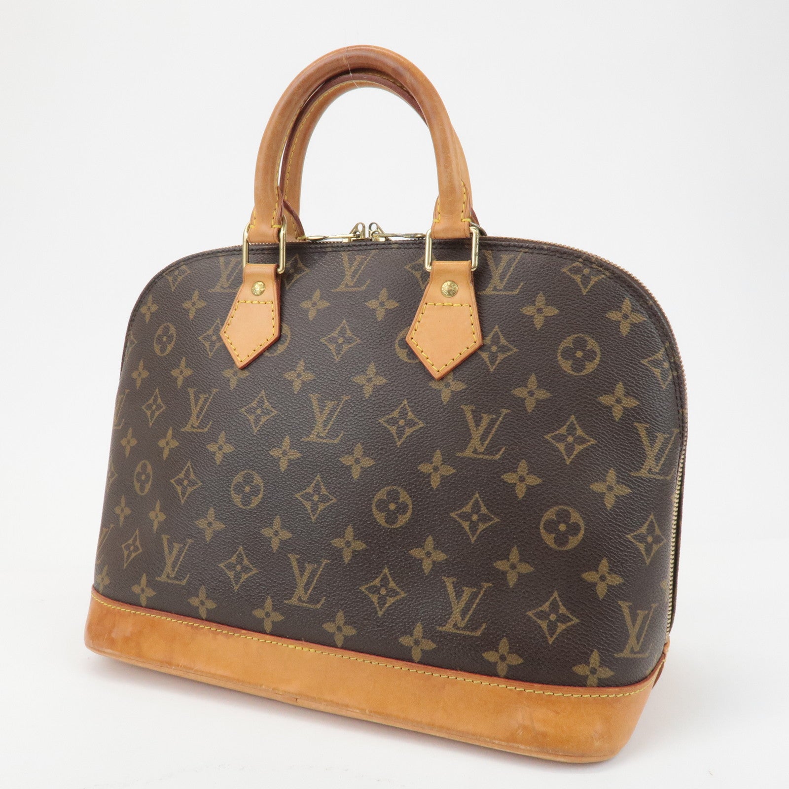 Louis Vuitton Monogram Alma Hand Bag Brown M51130 Used