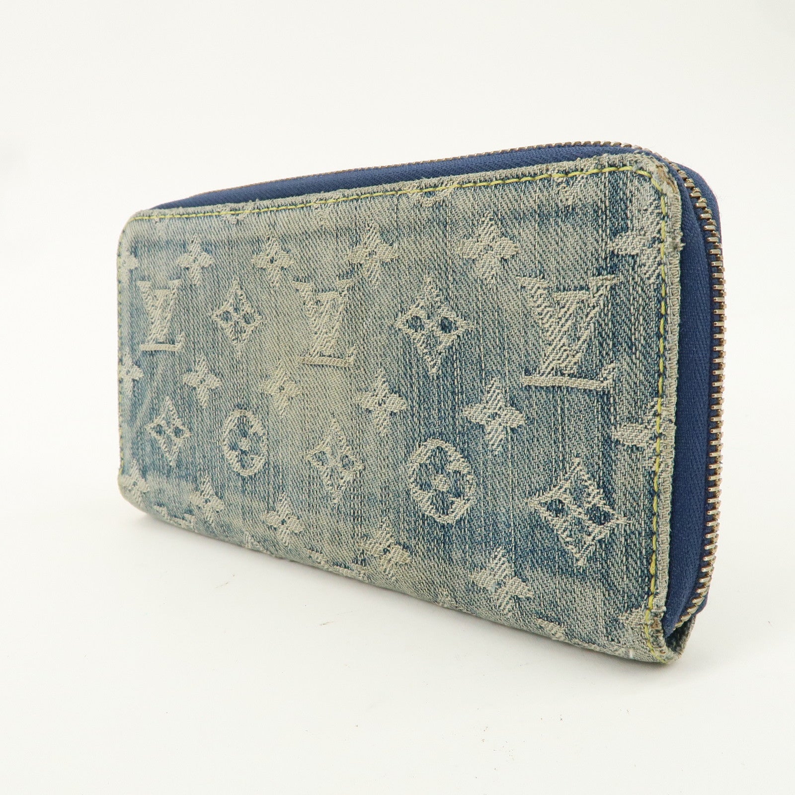 Louis Vuitton Monogram Denim Zippy Wallet M95341 Blue