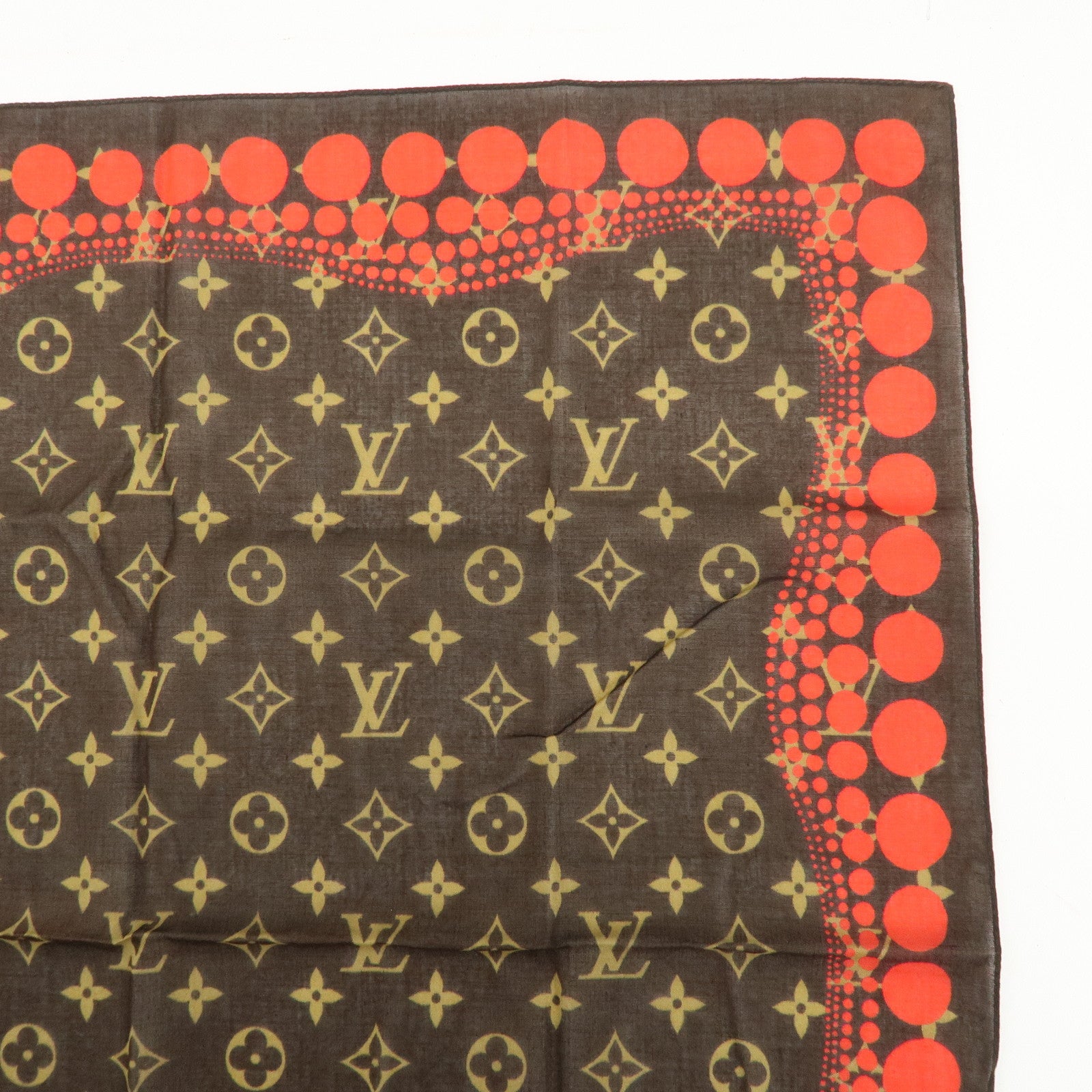 Louis Vuitton Monogram Scarf Bandana 55×55 Yayoi Kusama Used