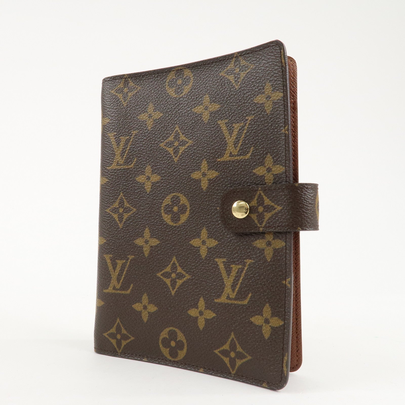 Louis Vuitton Monogram Agenda MM Planner Cover Brown R20004 Used