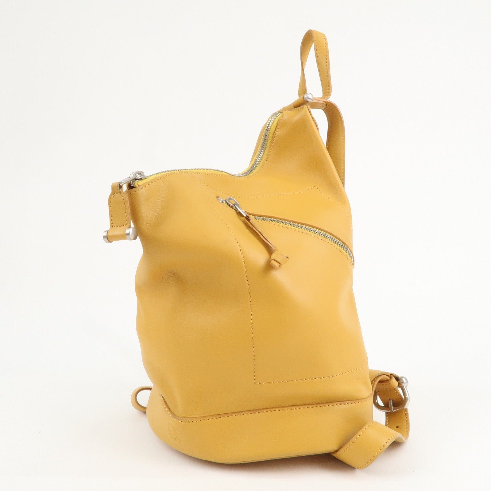 LOEWE Leather Anton Backpack Rucksack Bag Shoulder Bag Yellow