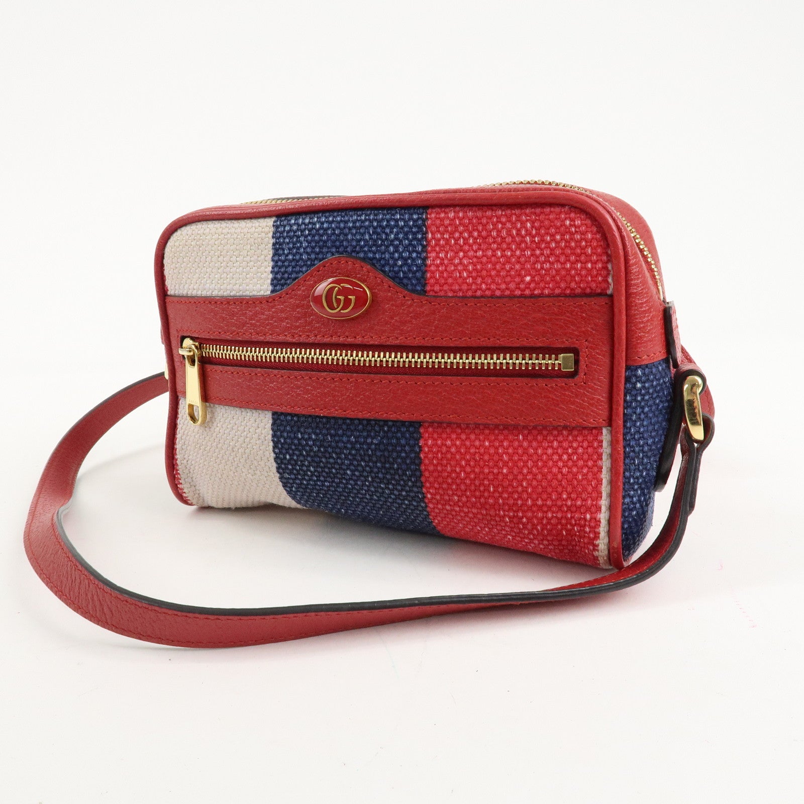 GUCCI Ophidia GG Supreme Mini Shoulder Bag Red 517350 Used